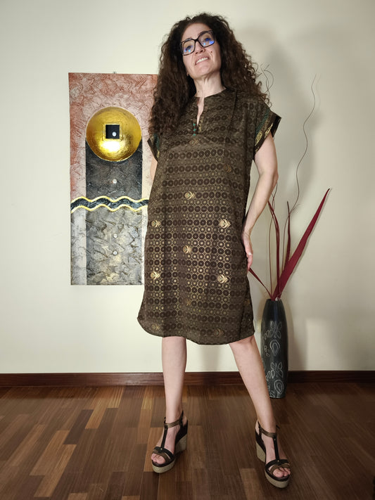 Vestito Peonia vintage saree taglia S/M 4A