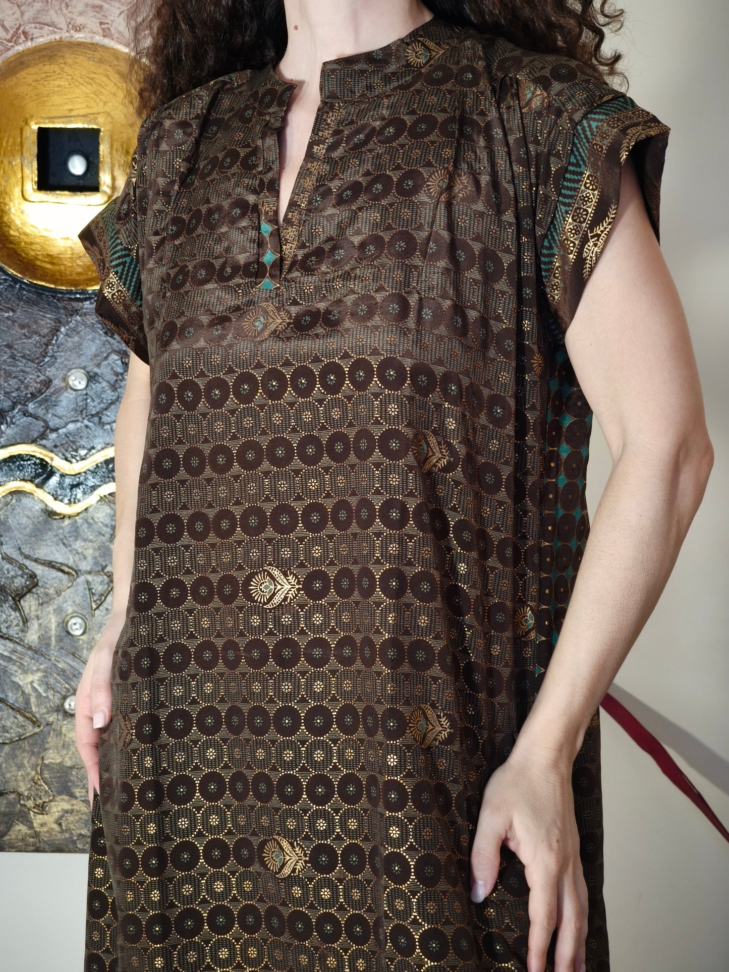 Vestito Peonia vintage saree taglia S/M 4A