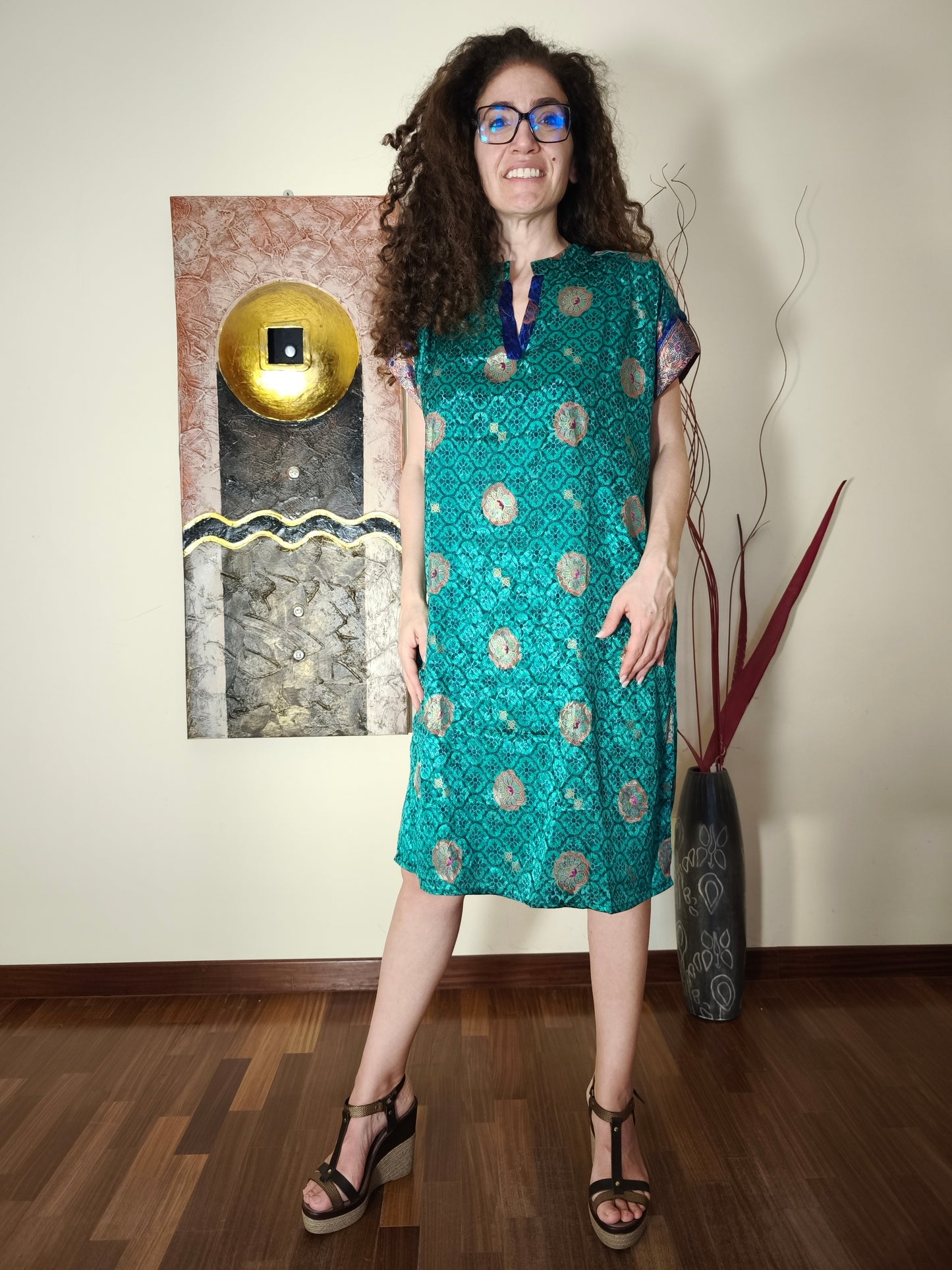 Vestito Peonia vintage saree taglia S/M 5A