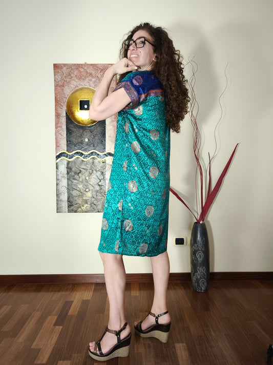 Vestito Peonia vintage saree taglia S/M 5A