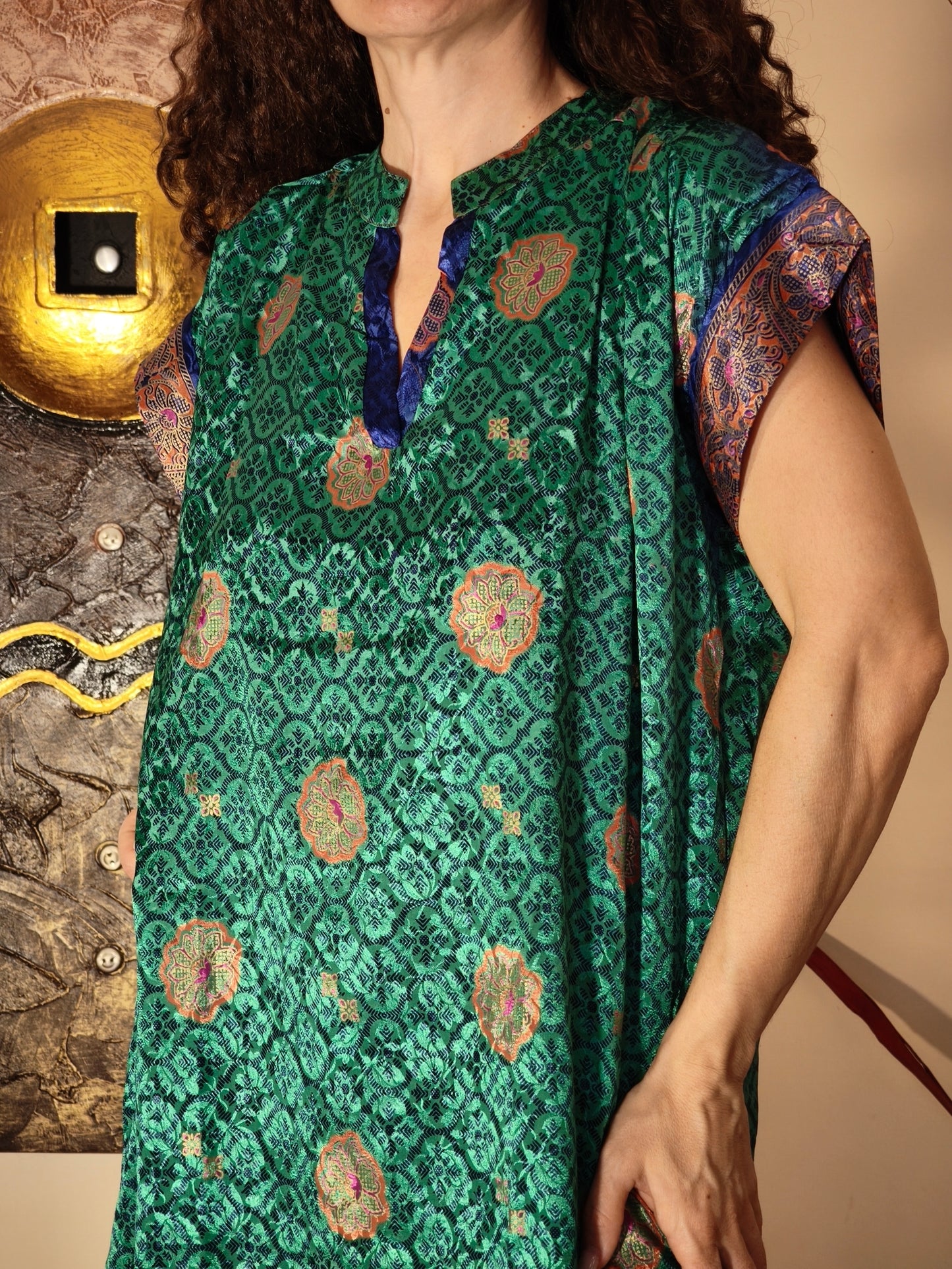 Vestito Peonia vintage saree taglia S/M 5A