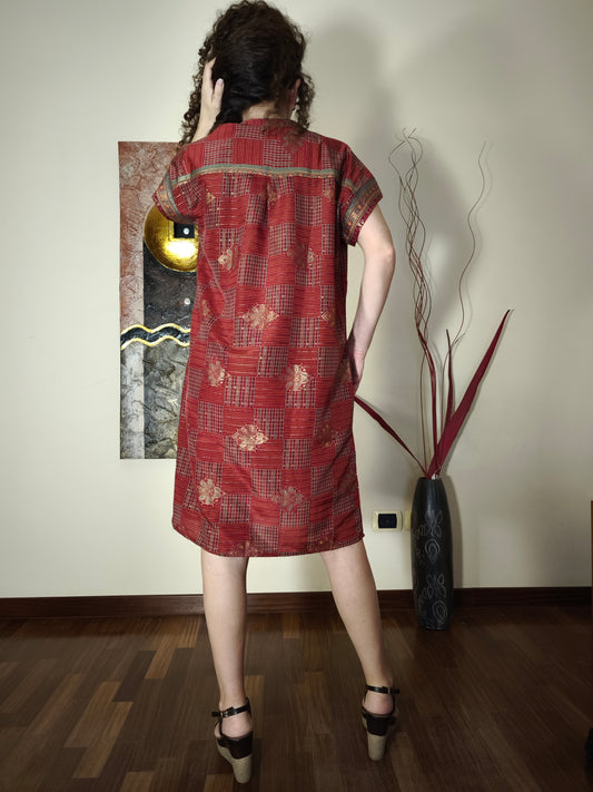 Vestito Peonia vintage saree taglia S/M 6A