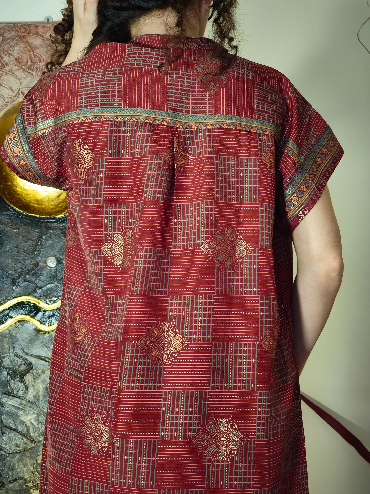Vestito Peonia vintage saree taglia S/M 6A