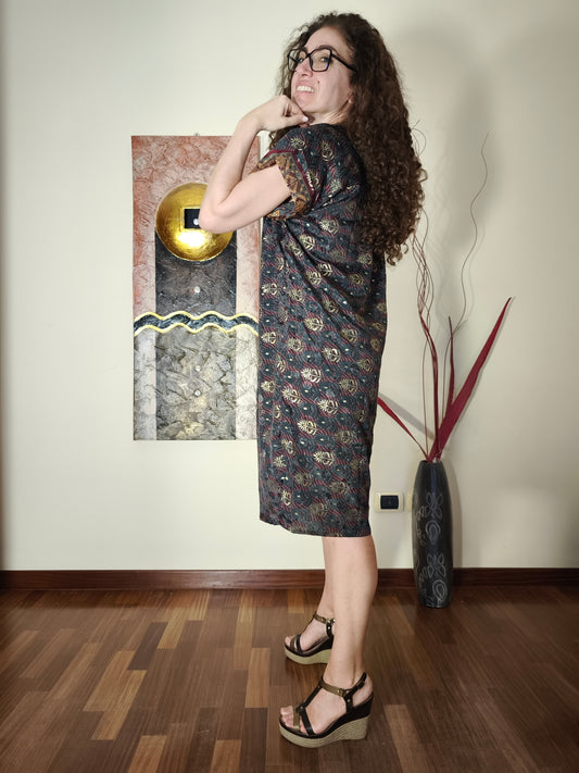 Vestito Peonia vintage saree taglia S/M 7A