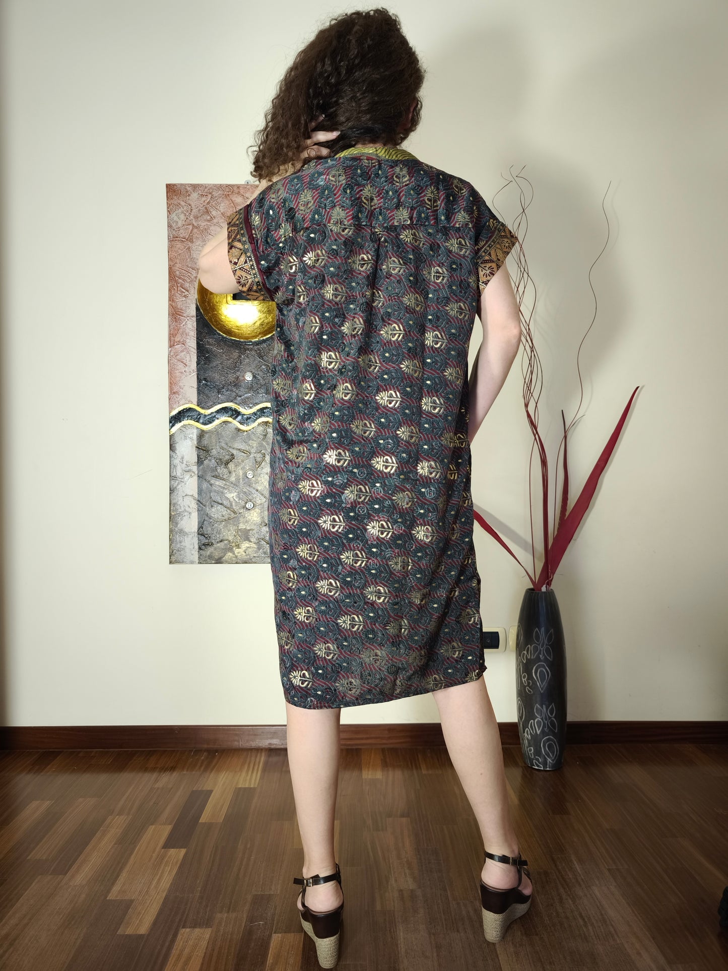 Vestito Peonia vintage saree taglia S/M 7A