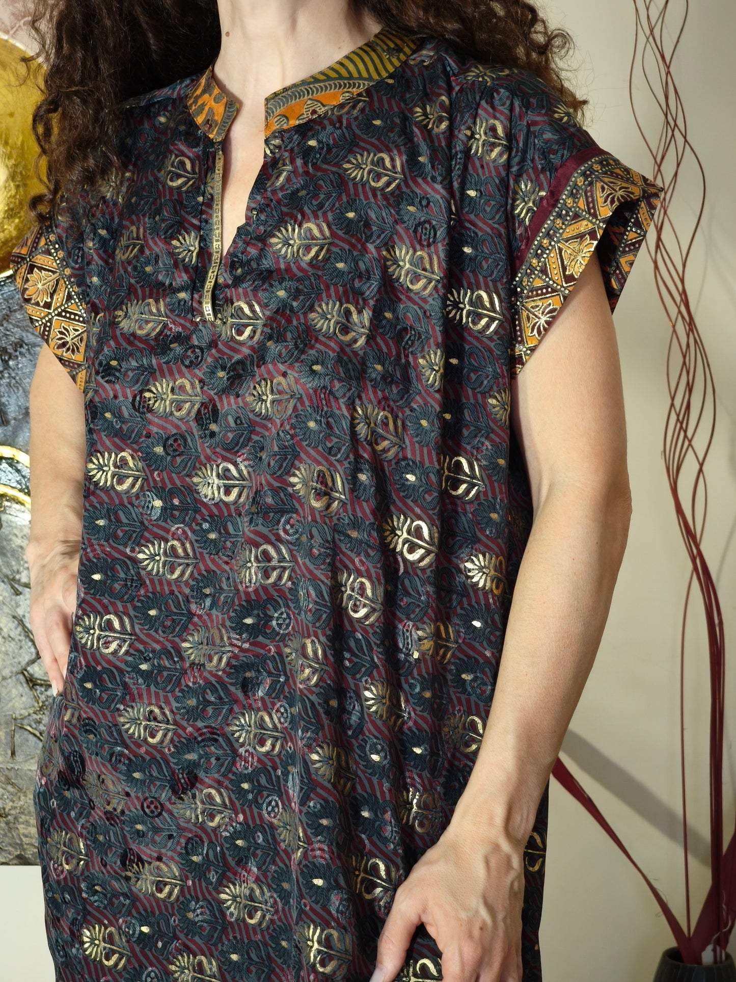 Vestito Peonia vintage saree taglia S/M 7A