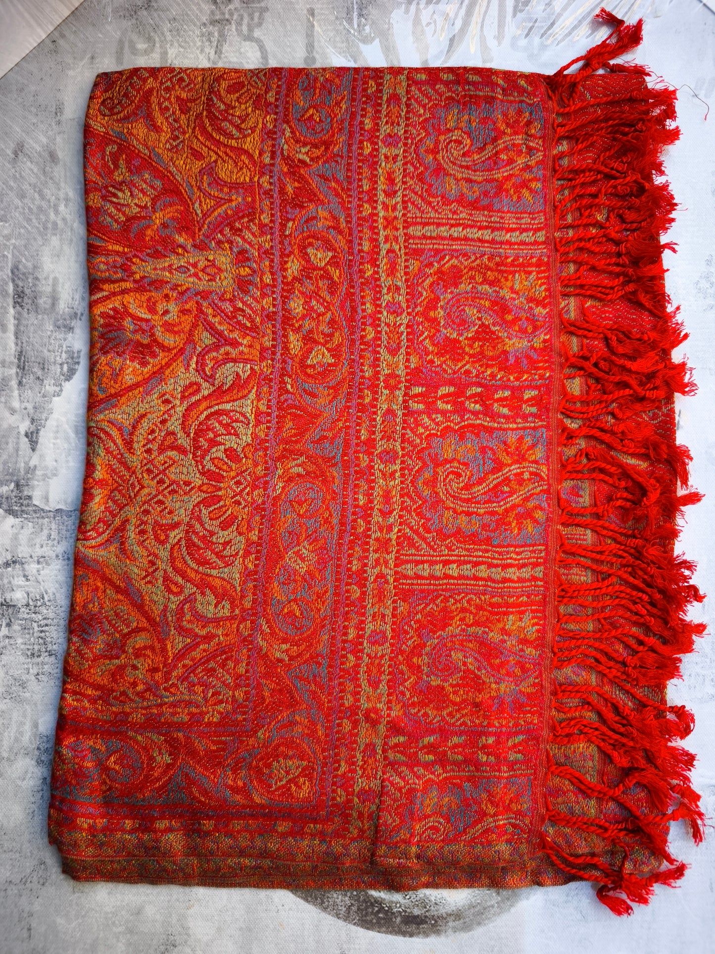 Pashmina Foulard Schal Seide 100% Indien cm 195X75 12S