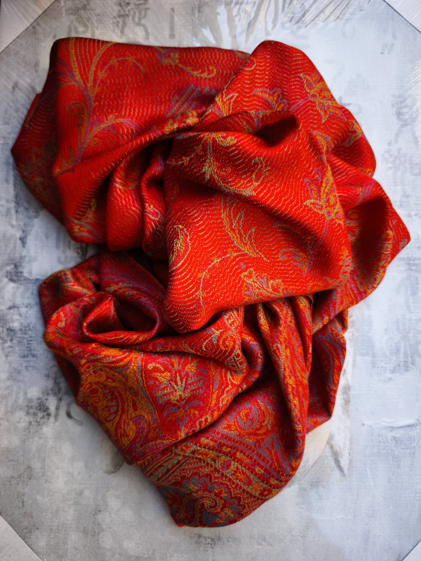 Pashmina Foulard Schal Seide 100% Indien cm 195X75 12S
