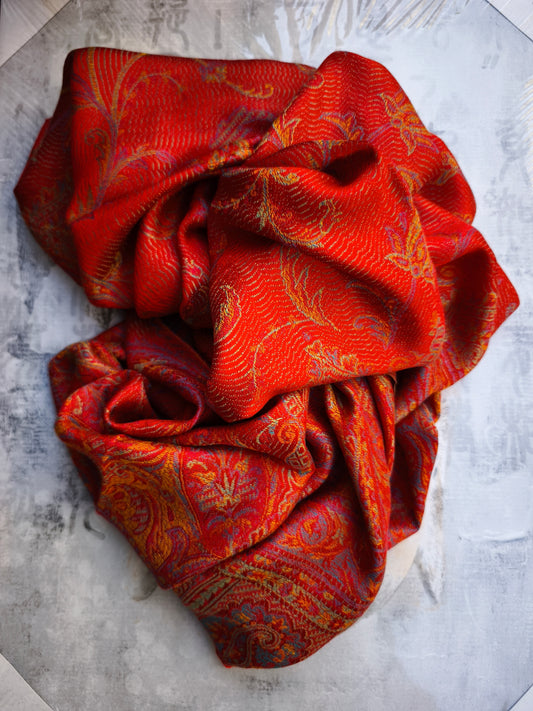 Pashmina Foulard Schal Seide 100% Indien cm 195X75 12S