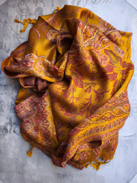 Pashmina Foulard Schal Seide 100% Indien 195X75 cm 13S