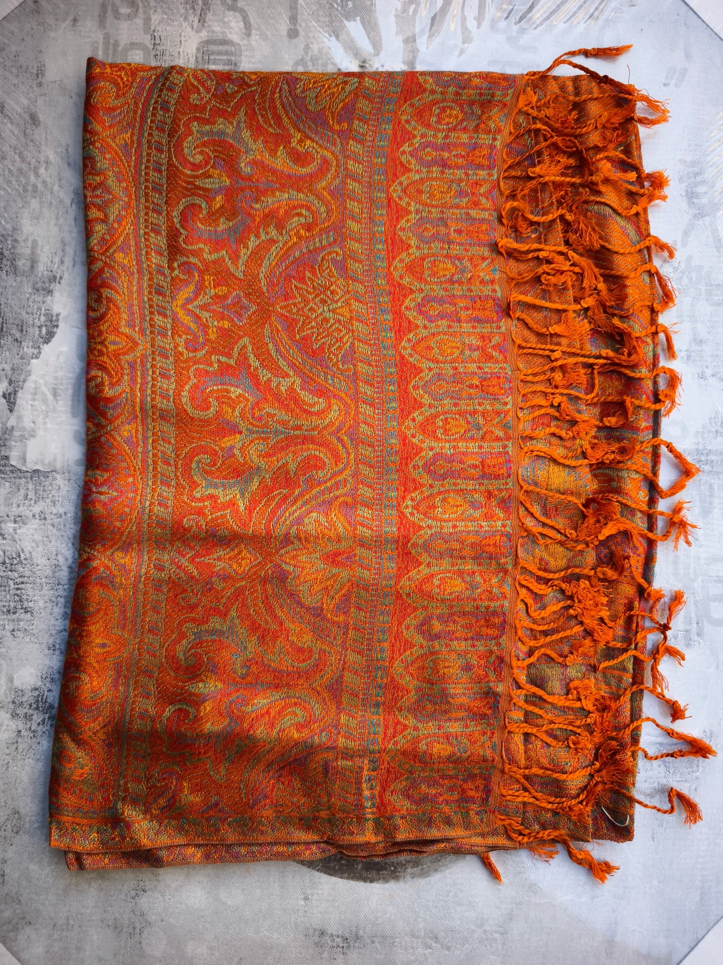 Pashmina Schal Halstuch 100% Seide Indien cm 195X75 14S