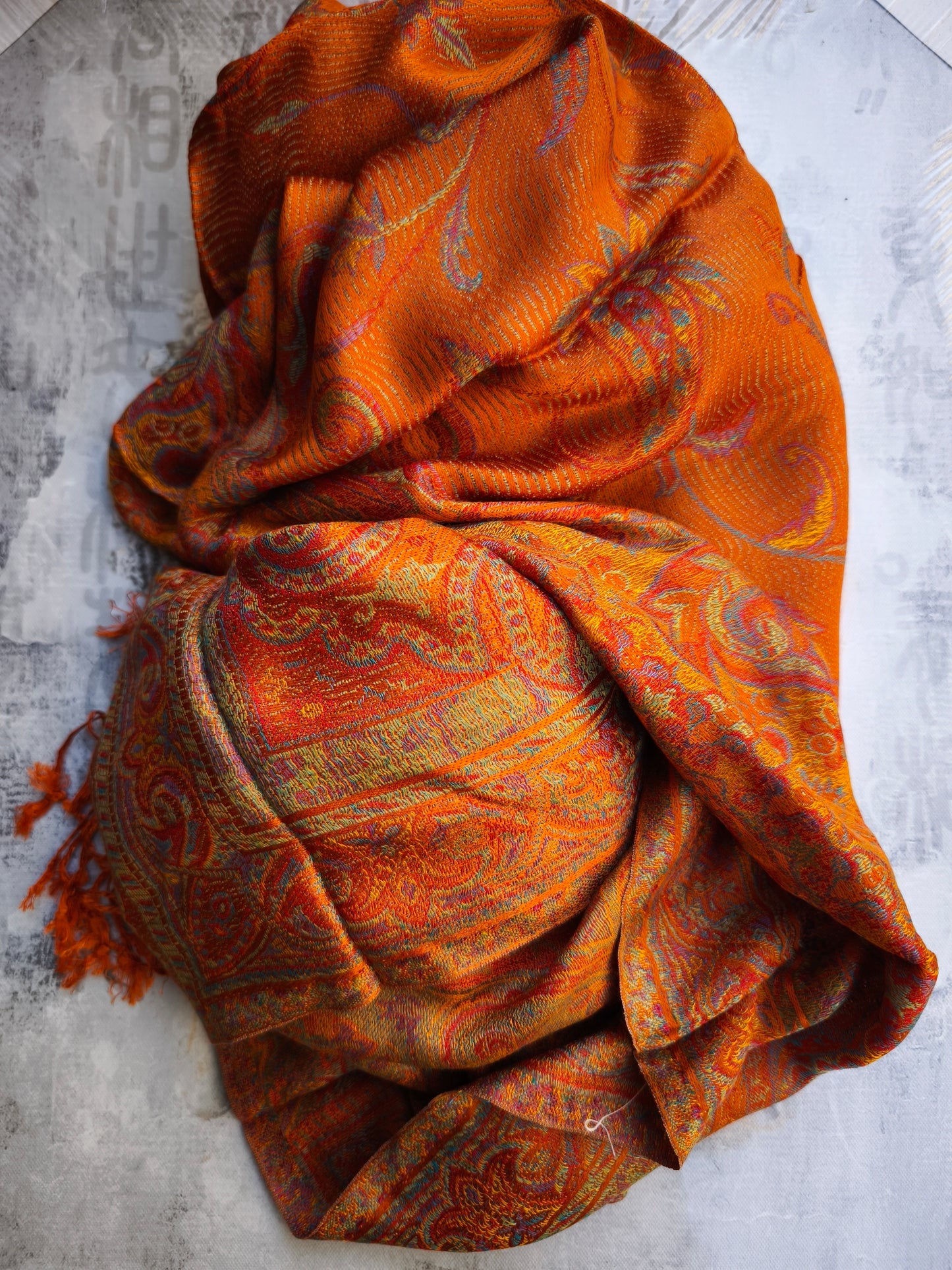 Pashmina Schal Halstuch 100% Seide Indien cm 195X75 14S