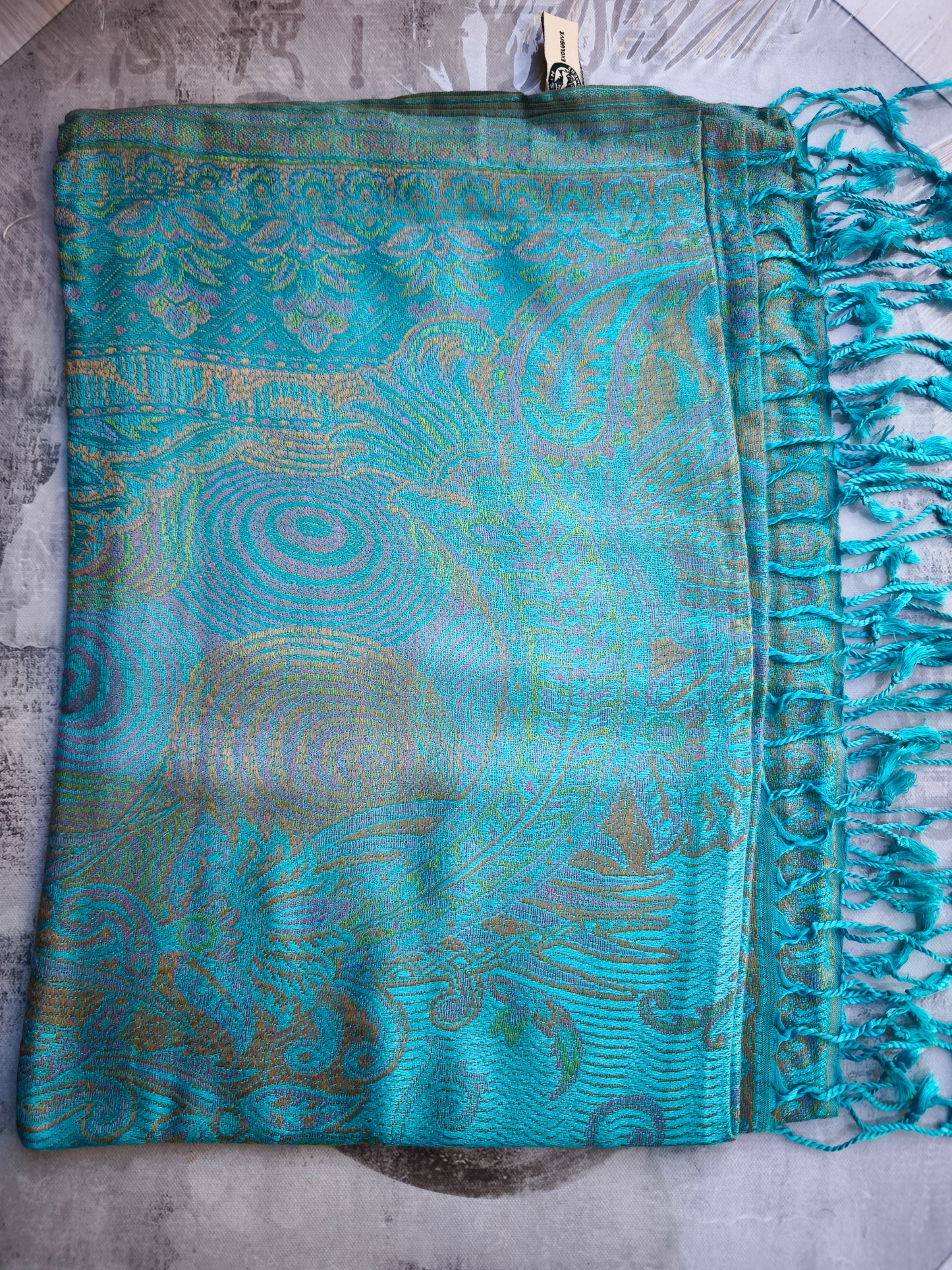 Pashmina Foulard Schal 100% Seide Indien 195X75 cm 16S