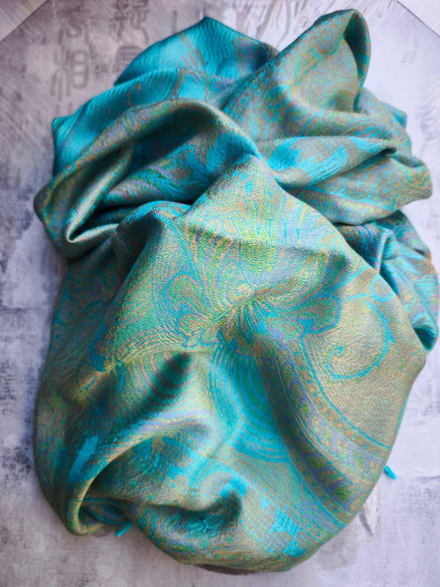 Pashmina Foulard Schal 100% Seide Indien 195X75 cm 16S