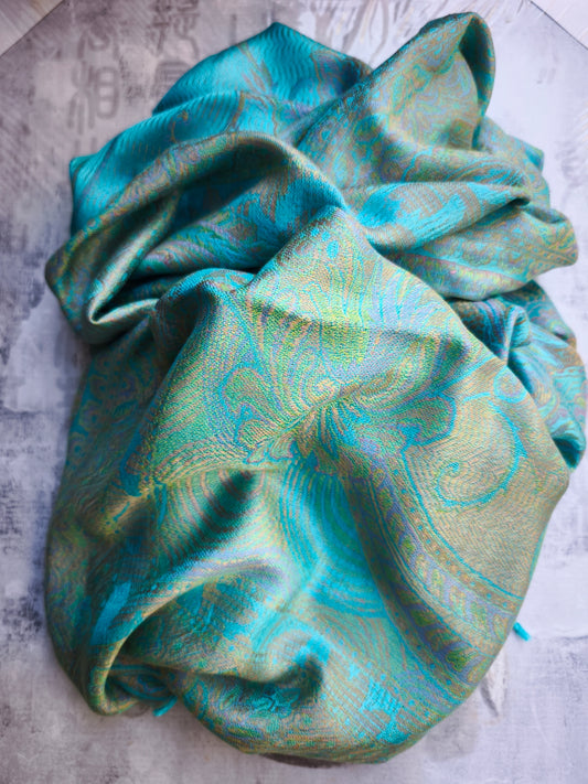 Pashmina Foulard Schal 100% Seide Indien 195X75 cm 16S