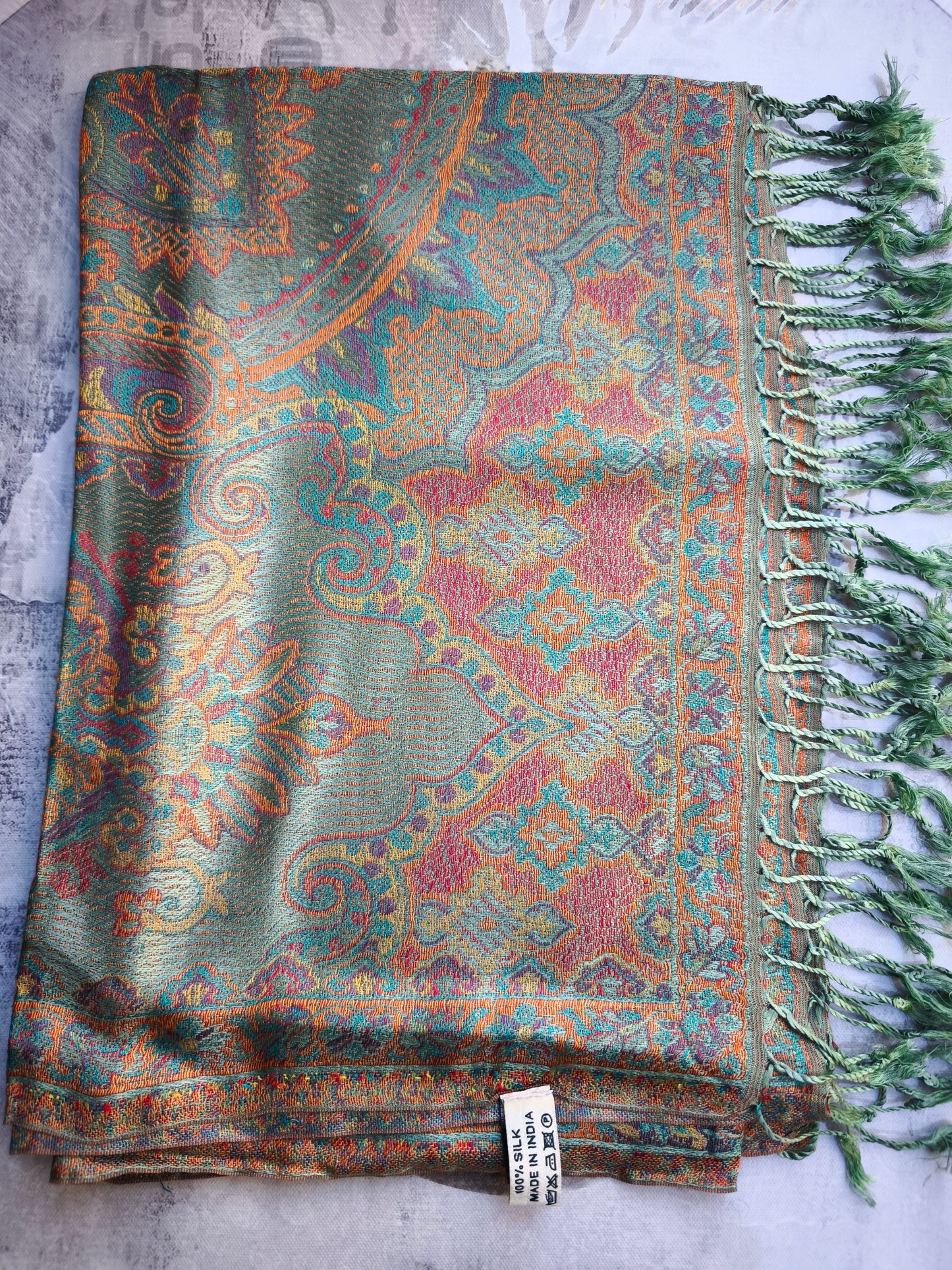 Pashmina Tuch Schal Seide 100% Indien cm 195X75 17S