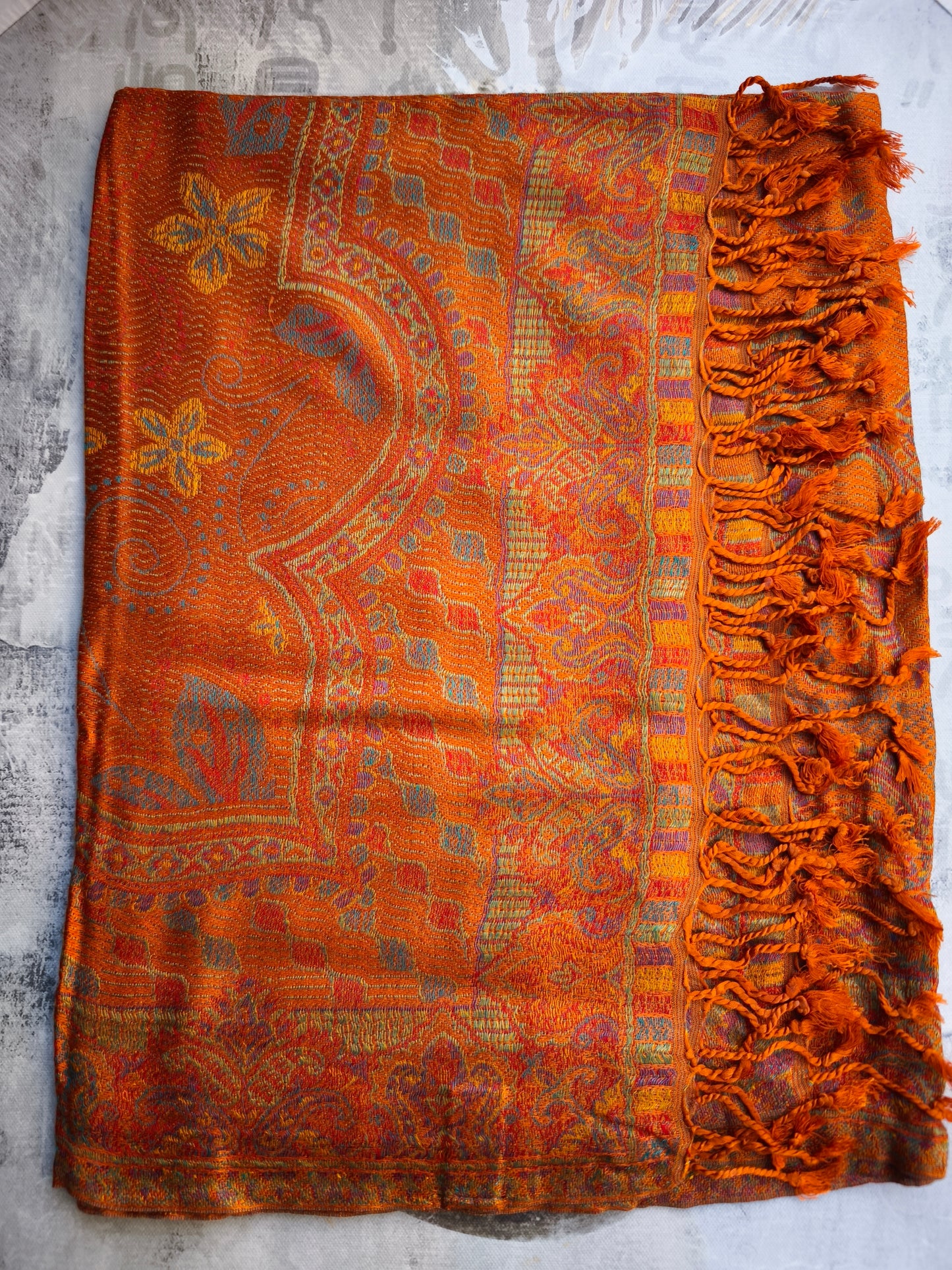 Pashmina Foulard Schal Seide 100% Indien 195x75 cm 19S
