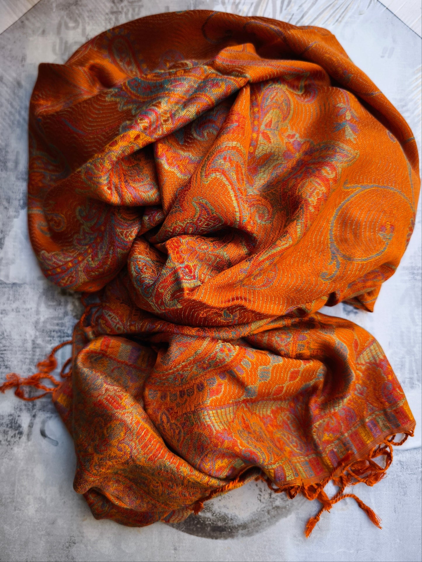 Pashmina Foulard Schal Seide 100% Indien 195x75 cm 19S
