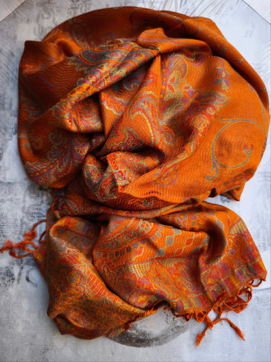 Pashmina Foulard Schal Seide 100% Indien 195x75 cm 19S