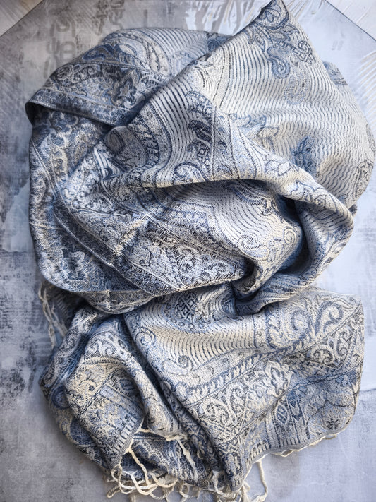 Pashmina Halstuch Schal 100% Seide Indien 195x75 cm 20S