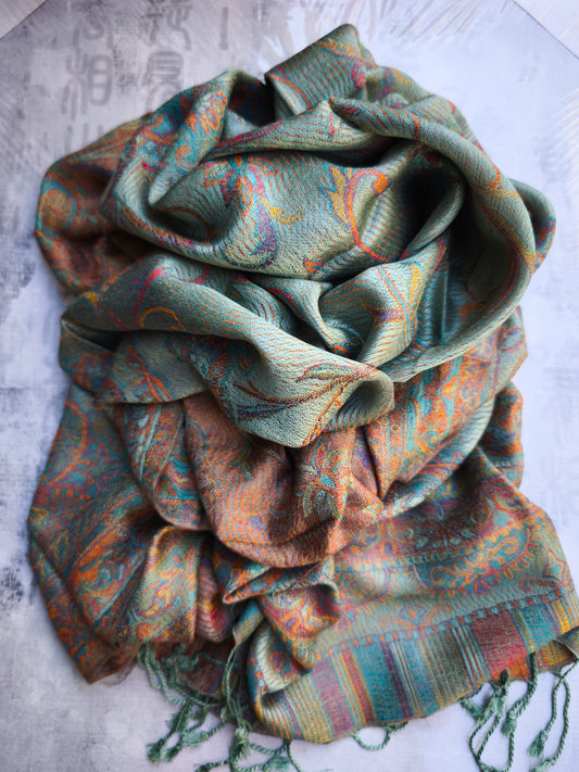 Pashmina Tuch Schal Seide 100% Indien 195x75 cm 21S