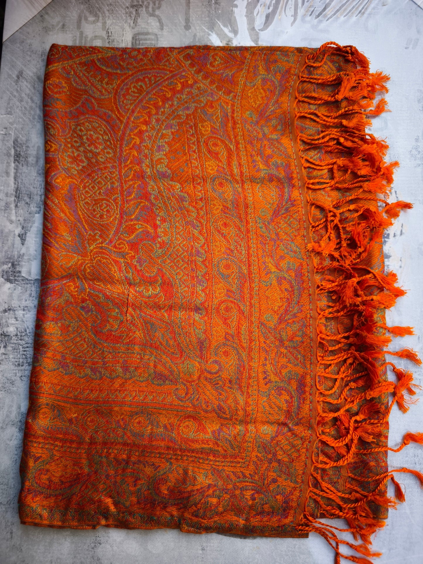 Pashmina Foulard Sciarpa Seta 100% India cm 195X75 22S