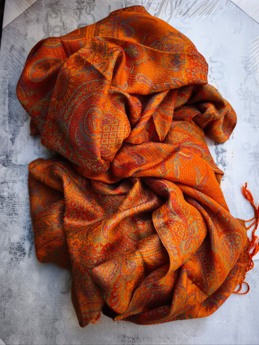 Pashmina Schal Halstuch 100 % Seide Indien 195 x 75 cm 22S