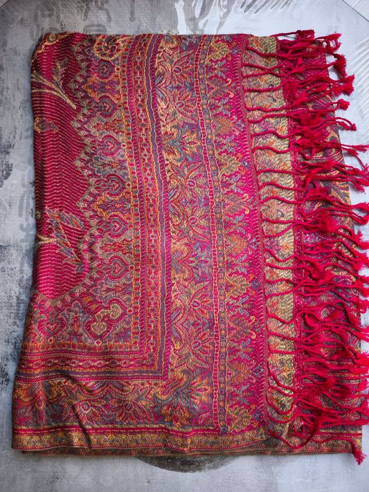 Pashmina Foulard Sciarpa Seta 100% India cm 195X75 23S