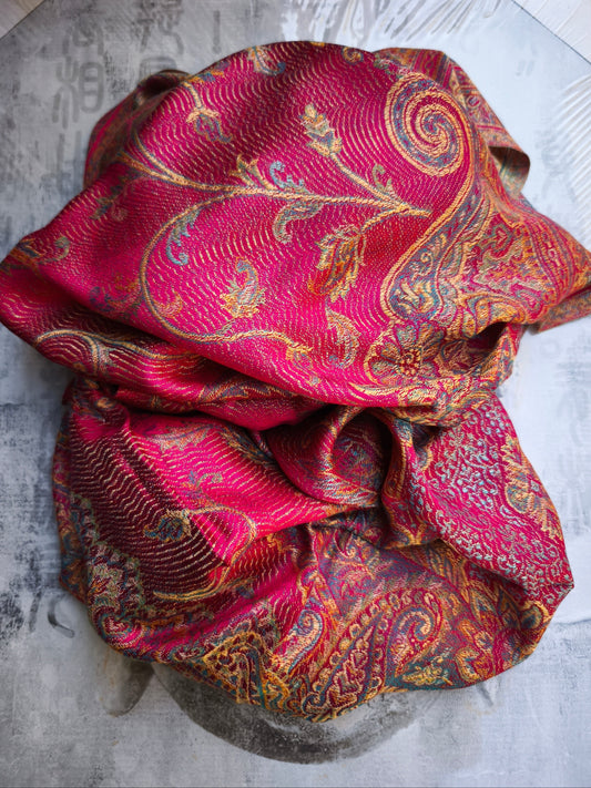 Pashmina Halstuch Schal 100% Seide Indien 195x75 cm 23S