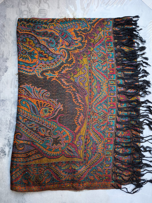 Pashmina Foulard Sciarpa Seta 100% India cm 195X75 24S