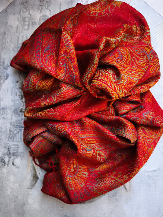 Pashmina Schal Halstuch 100% Seide Indien 195x75 cm 25S