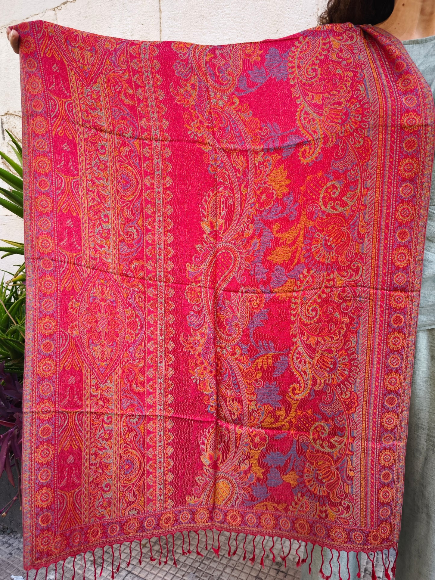 Pashmina Schal Halstuch 100% Seide Indien 195x75 cm 25S