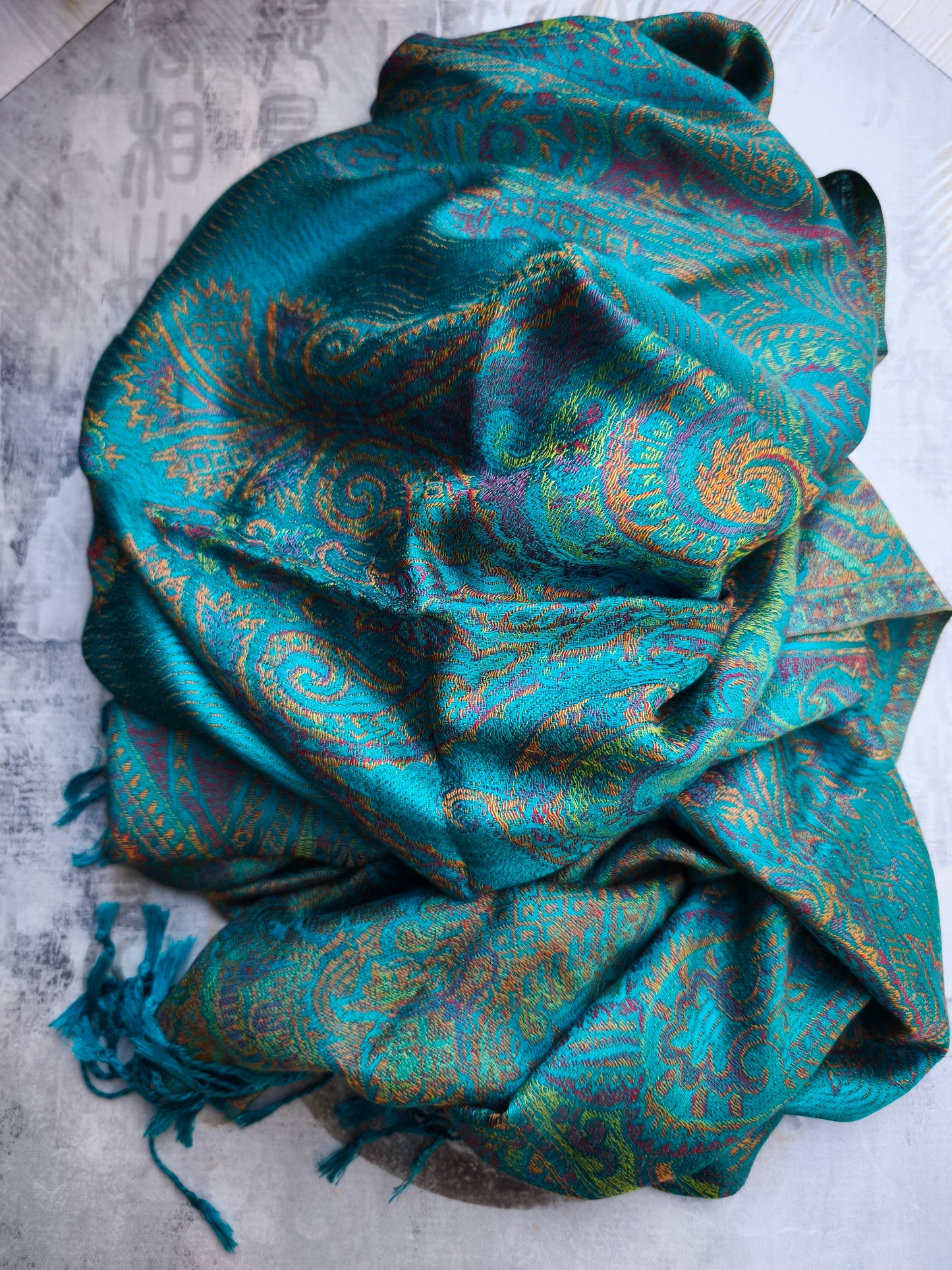 Pashmina Foulard Schal Seide 100% Indien cm 195X75 26S