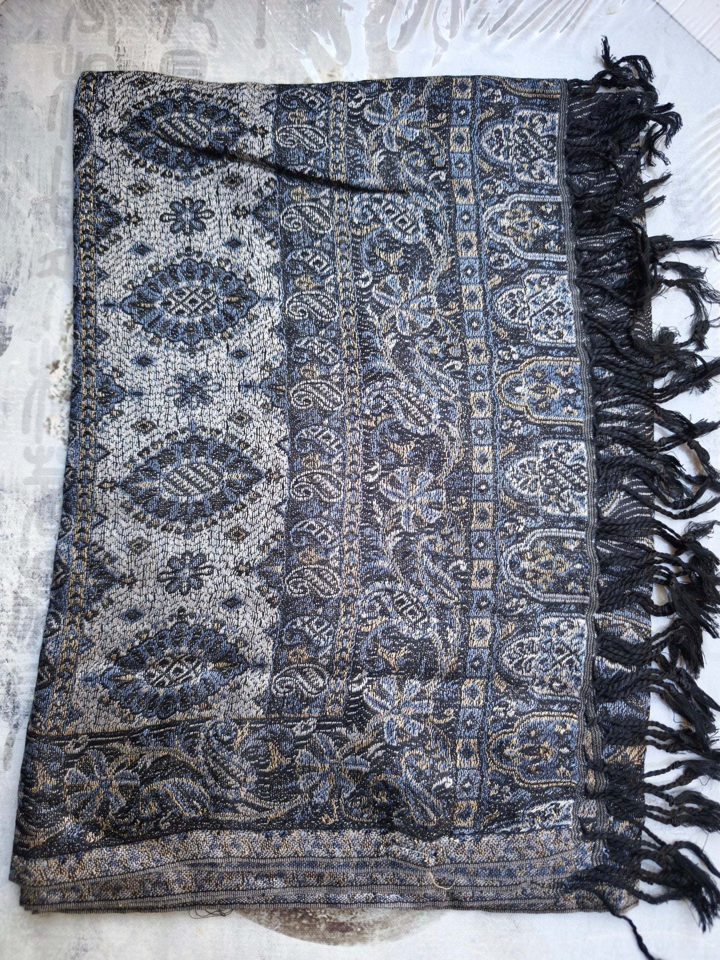 Pashmina Foulard Schal Seide 100% Indien 195x75 cm 27S