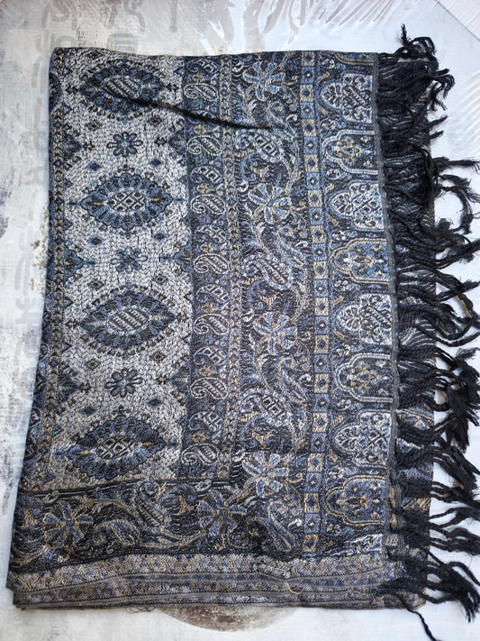 Pashmina Foulard Sciarpa Seta 100% India cm 195X75 27S