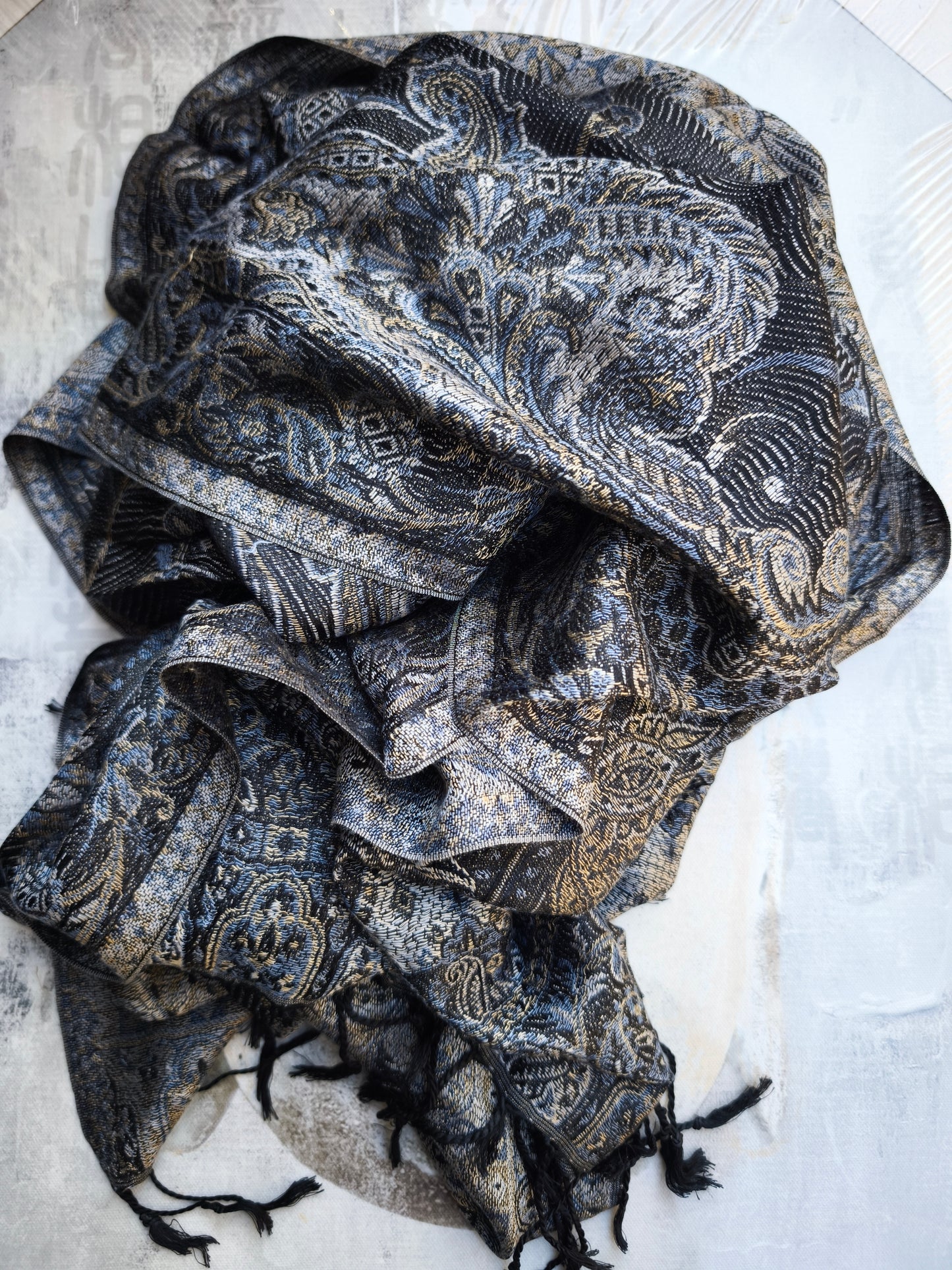 Pashmina Foulard Schal Seide 100% Indien 195x75 cm 27S
