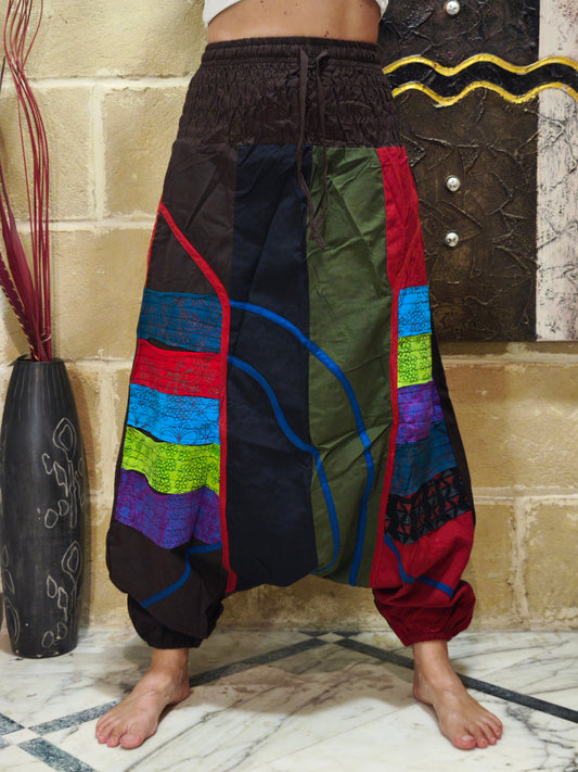 Pantalone harem unisex taglia S/M 100% cotone NEPAL 3