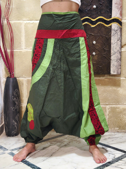 Pantalone harem unisex taglia L/XL 100% cotone NEPAL 7