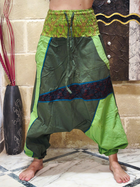 Pantalone harem unisex taglia L/XL 100% cotone NEPAL 9