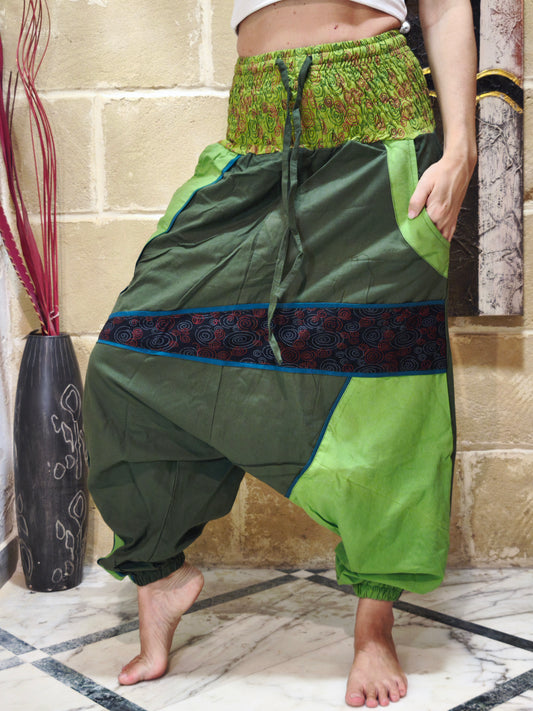 Pantalone harem unisex taglia L/XL 100% cotone NEPAL 9