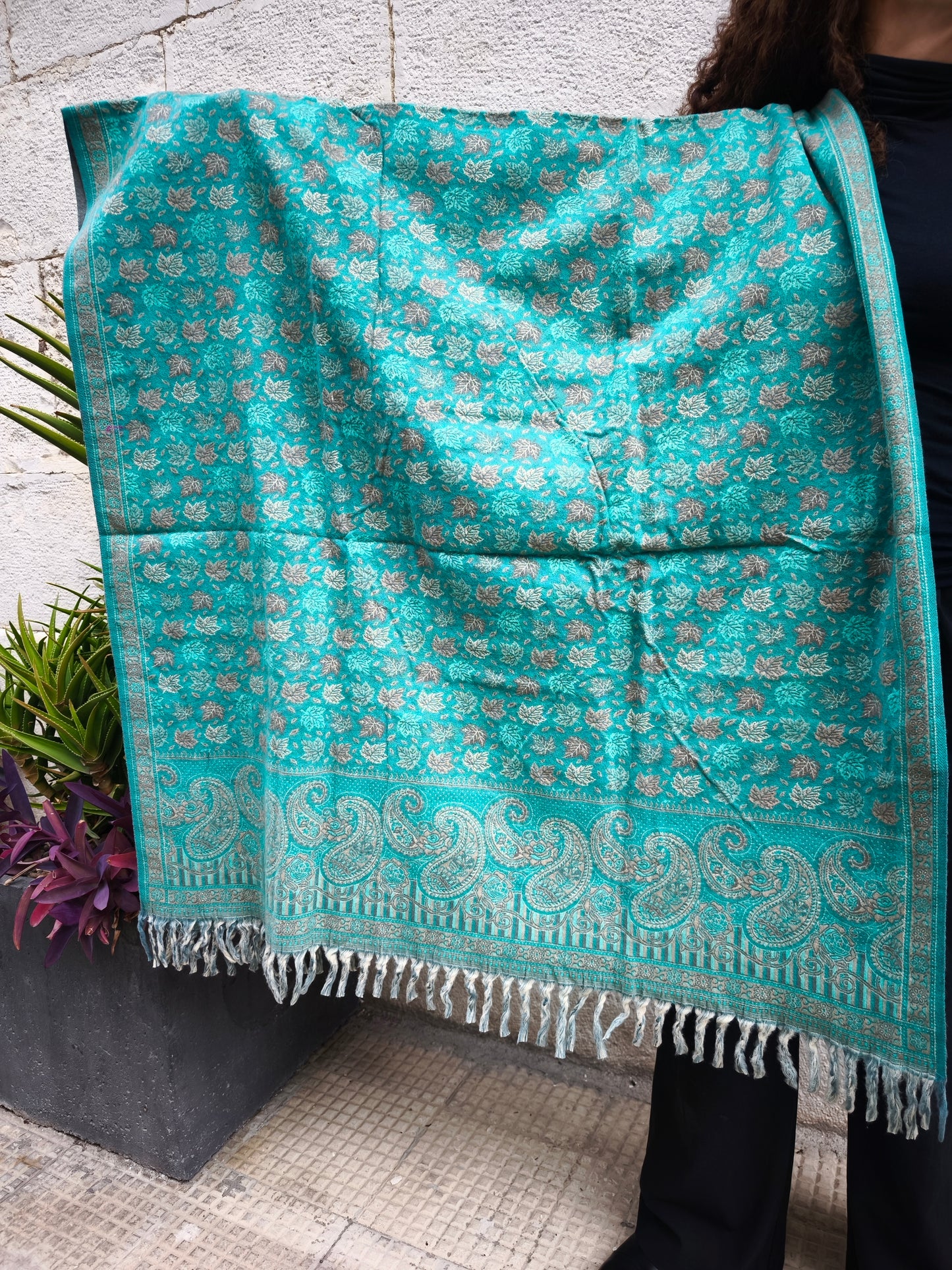Scialle sciarpa stola Pashmina coperta lana calda YAK Tibet 1E