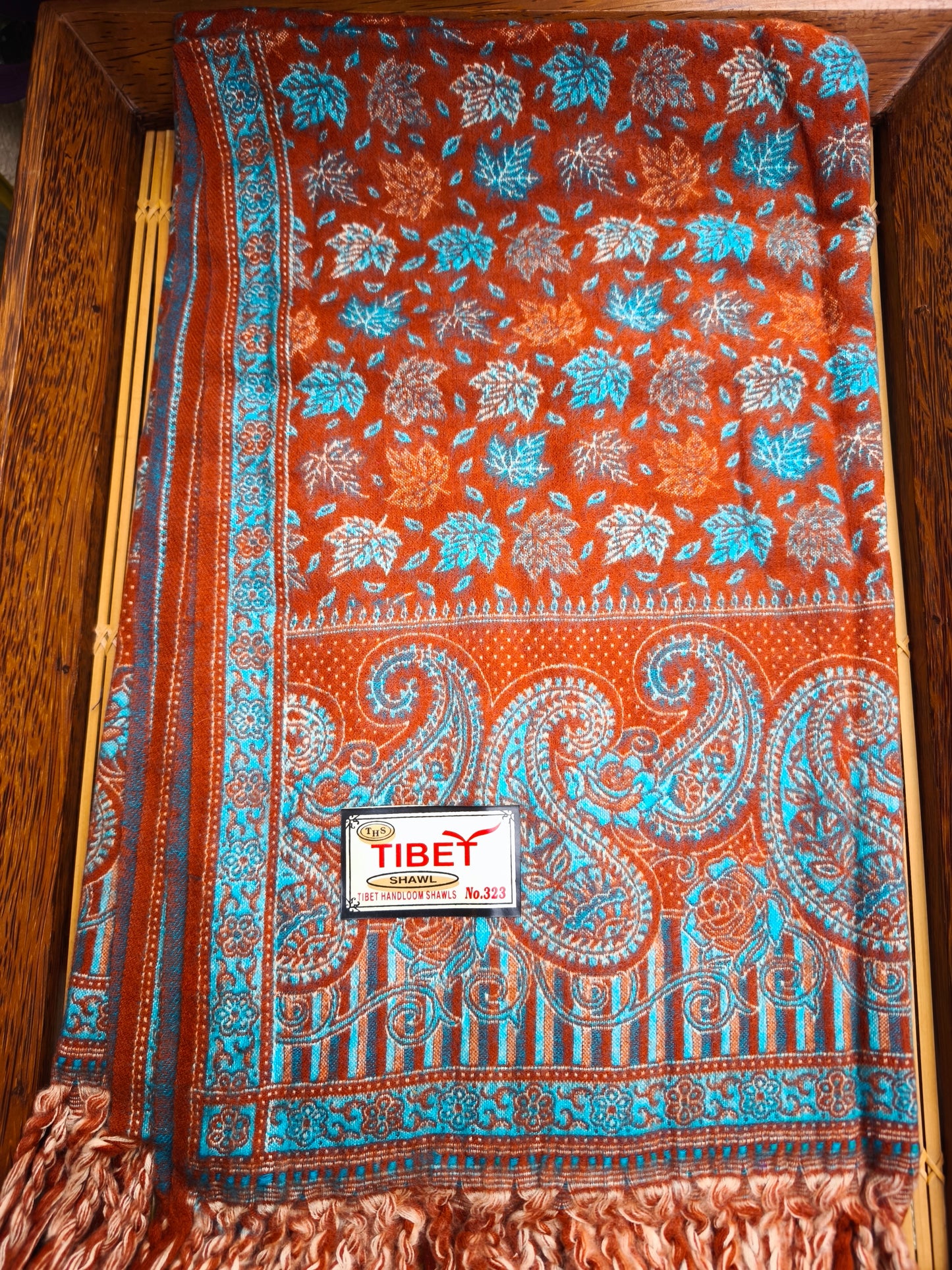 Scialle sciarpa stola Pashmina coperta lana calda YAK Tibet 2E