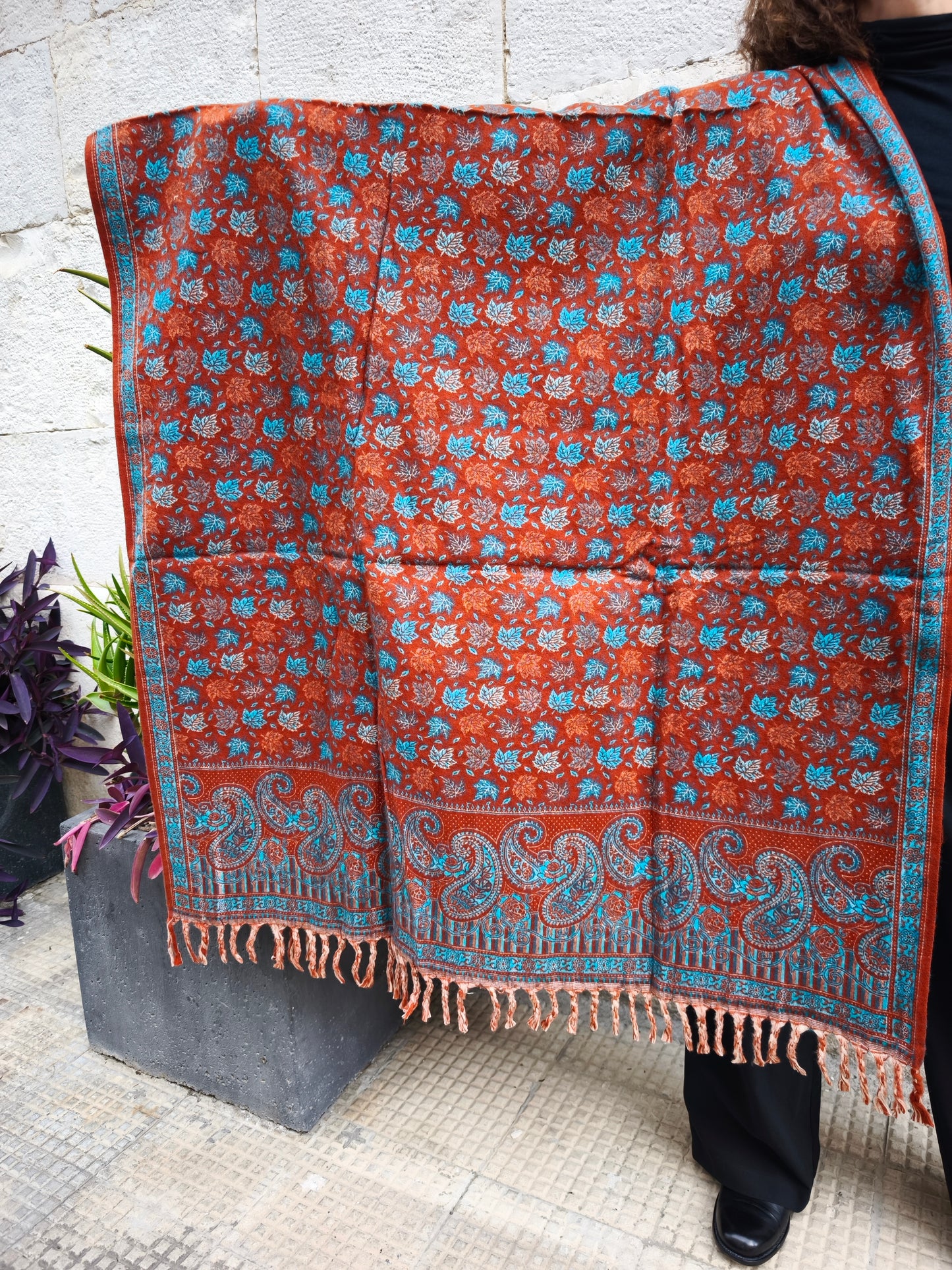 Scialle sciarpa stola Pashmina coperta lana calda YAK Tibet 2E