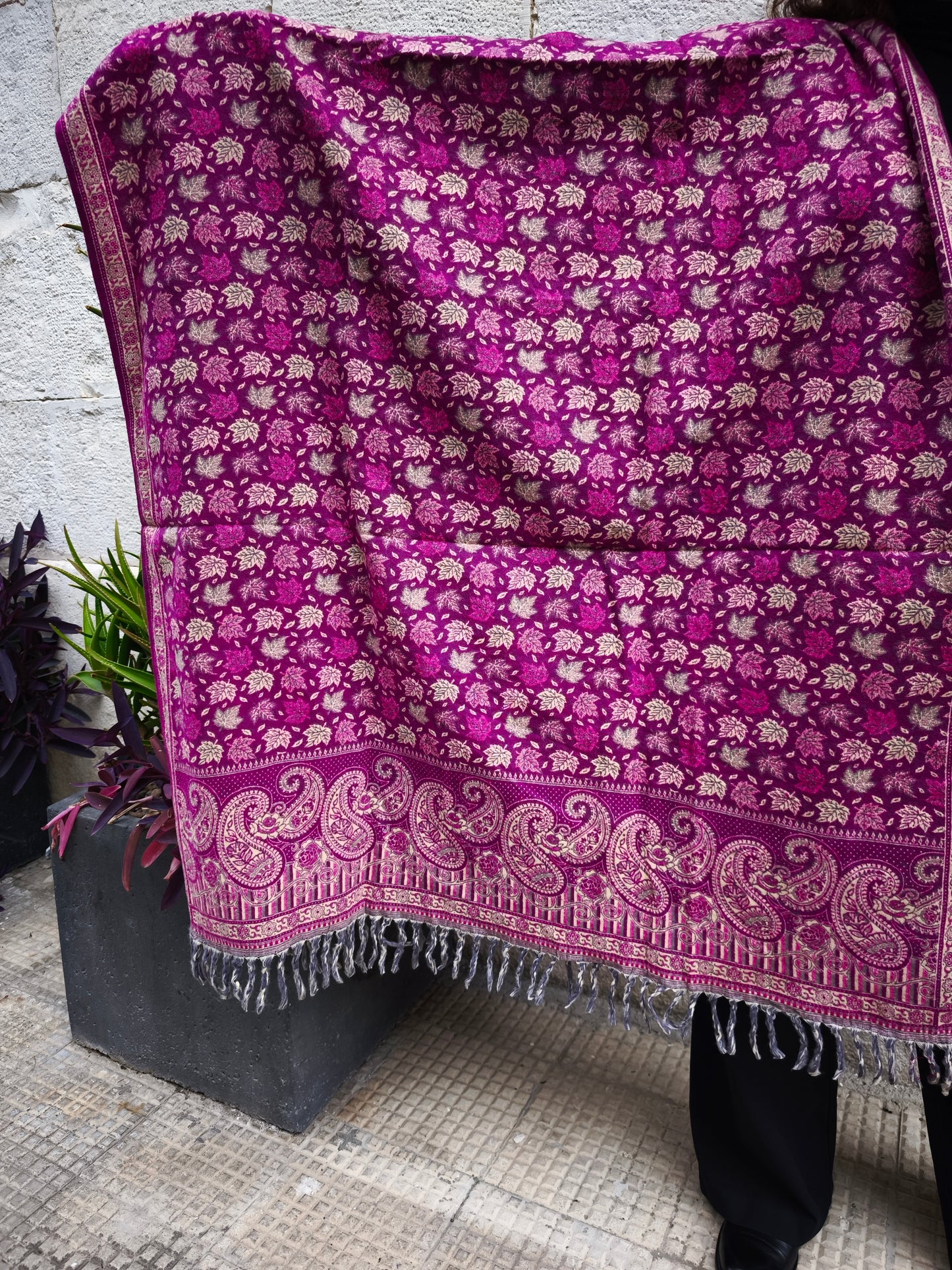 Scialle sciarpa stola Pashmina coperta lana calda YAK Tibet 3E