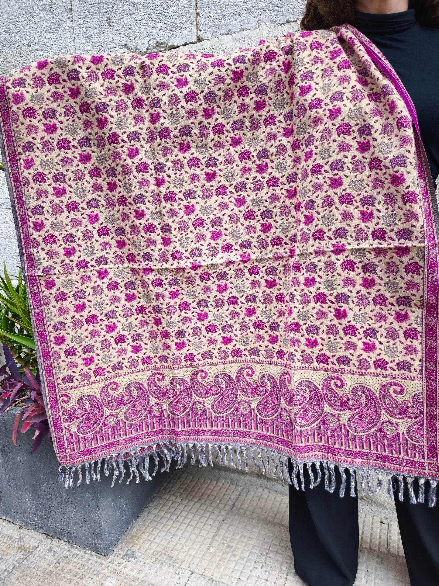 Scialle sciarpa stola Pashmina coperta lana calda YAK Tibet 3E