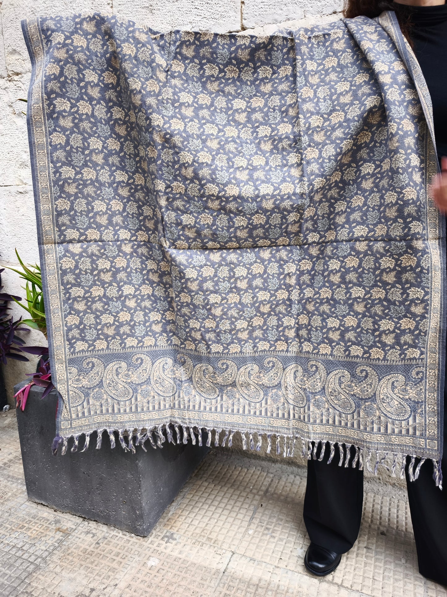 Scialle sciarpa stola Pashmina coperta lana calda YAK Tibet 4E