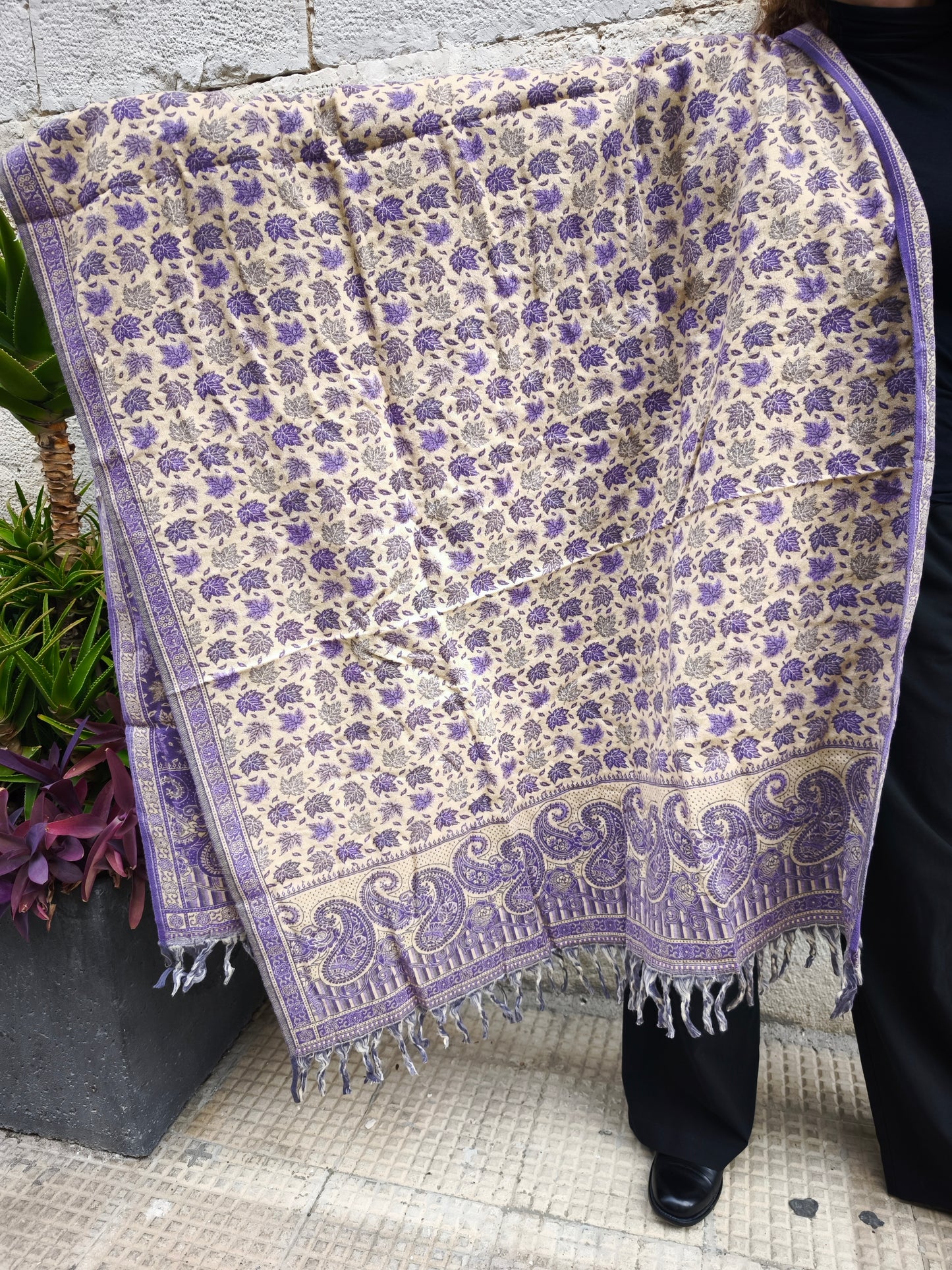 Scialle sciarpa stola Pashmina coperta lana calda YAK Tibet 5E