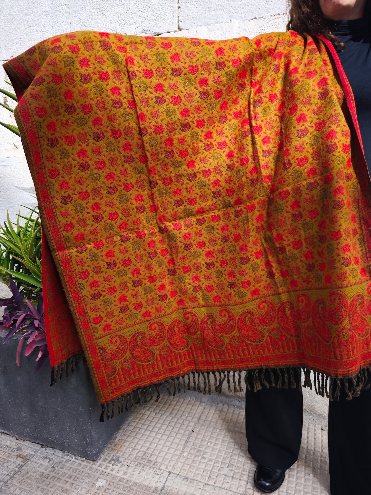 Scialle sciarpa stola Pashmina coperta lana calda YAK Tibet 6E