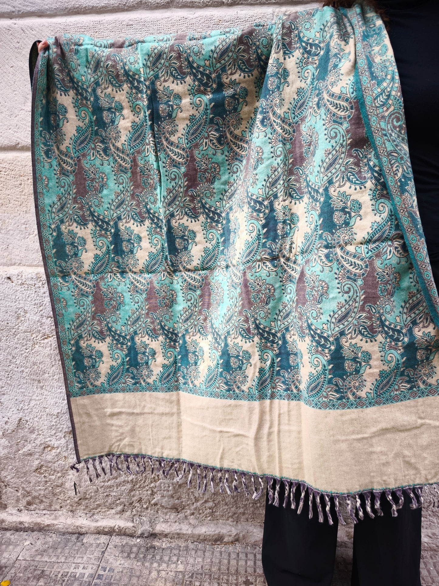 Scialle sciarpa stola Pashmina coperta lana calda YAK Tibet 7E