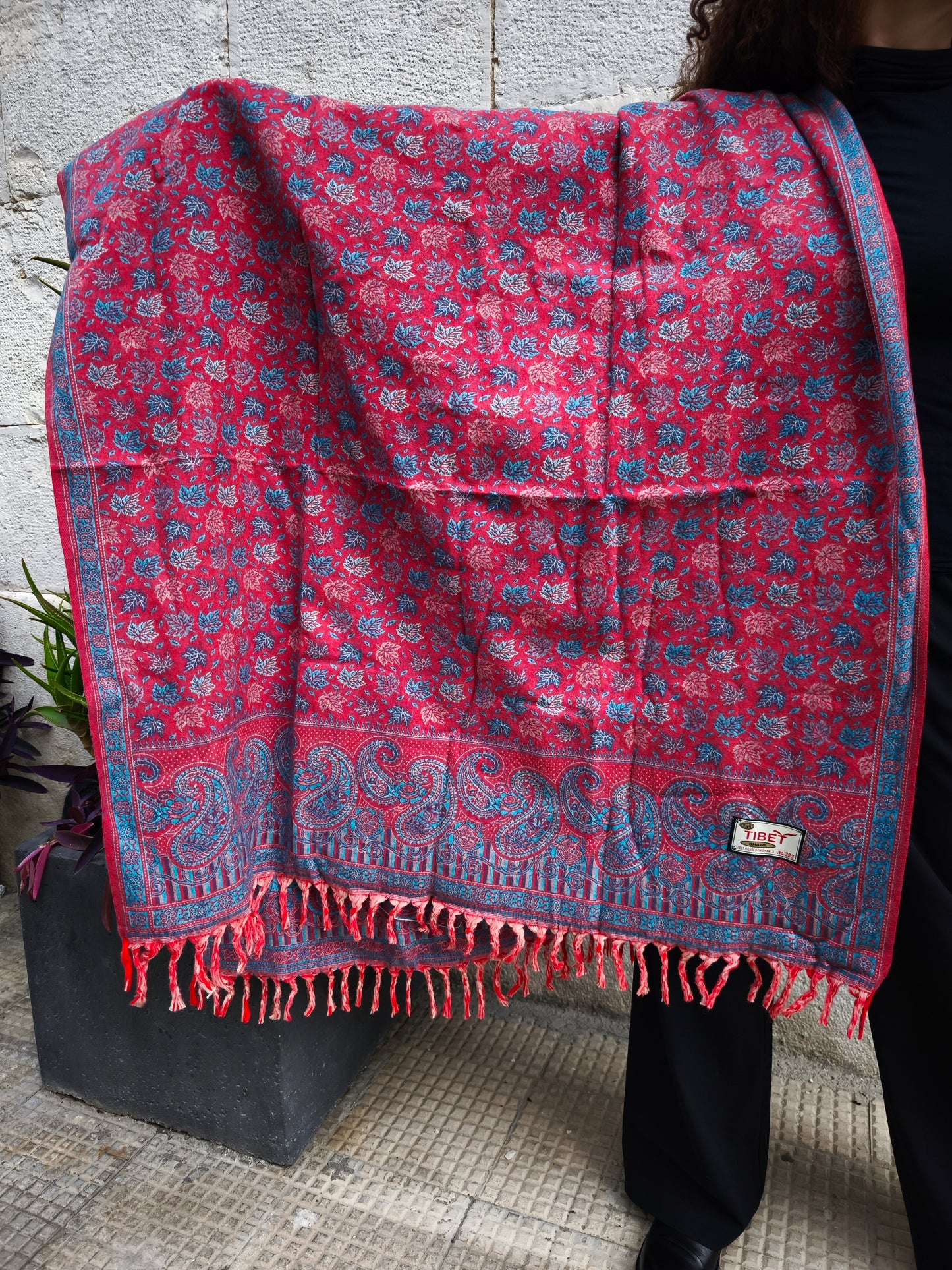 Scialle sciarpa stola Pashmina coperta lana calda YAK Tibet 8E